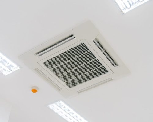 cassette-type-air-condition-with-lighting-fire-protection-system-installation